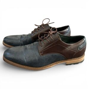Two-Tone Textured Leather Dress Shoes Size 10.5
